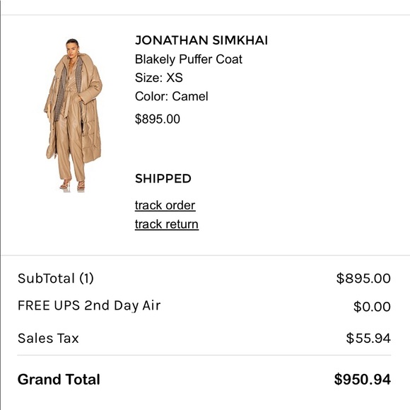 JONATHAN SIMKHAI Blakely Puffer Coat - Picture 9 of 9